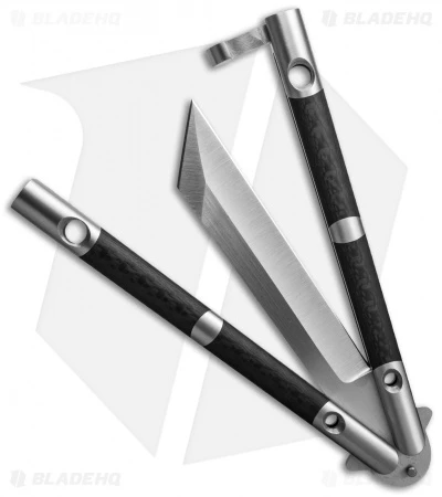 29 Knives Chris Olofson Custom 5" Reverse Tanto Butterfly Knife Carbon Fiber 2 29 Knives Chris Olofson Custom 5" Reverse Tanto Butterfly Knife Carbon Fiber - Image 2