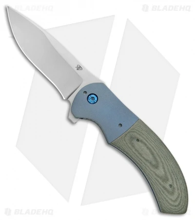 Aaron Frederick Custom Rictor Flipper Knife Green Micarta/Ti (3.37" Stonewash) 1 Aaron Frederick Custom Rictor Flipper Knife Green Micarta/Ti (3.37" Stonewash)