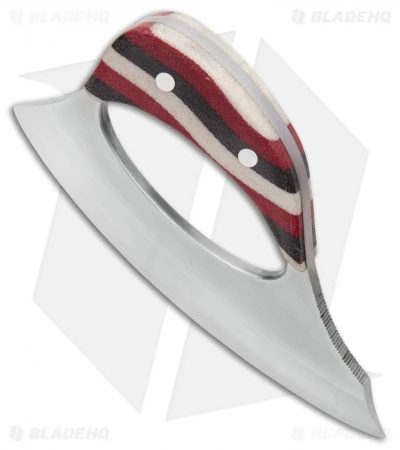 Andreas Kalani Custom Skinner Pro Canvas Micarta Red/Black/White (Satin 80CRV2) 2 Andreas Kalani Custom Skinner Pro Canvas Micarta Red/Black/White (Satin 80CRV2) - Image 2