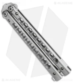 Biegler Bladeworks Custom Rockstyle Gen3 Balisong Titanium 9 Hole (4.5" Satin) 6 Biegler Bladeworks Custom Rockstyle Gen3 Balisong Titanium 9 Hole (4.5" Satin) -Benchmade Shop Biegler Bladeworks Custom Rockstyle Gen3 Titanium 9 Hole BHQ 118727 LS Side