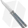 Biegler Bladeworks Custom Stinkfinger Balisong Knife Blue/Gray Ti (4.4" Satin) 2
