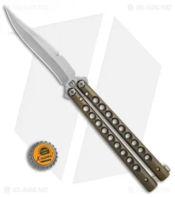 Biegler Bladeworks Custom Stinkfinger Balisong Knife Brz Ti W/Latch (4.3" Satin) 7 Biegler Bladeworks Custom Stinkfinger Balisong Knife Brz Ti W/Latch (4.3" Satin) -Benchmade Shop Biegler Bladeworks Stinkfinger Balisong BHQ 86204 er bottlecap