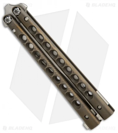 Biegler Bladeworks Custom Stinkfinger Balisong Knife Brz Ti W/Latch (4.3" Satin) 3 Biegler Bladeworks Custom Stinkfinger Balisong Knife Brz Ti W/Latch (4.3" Satin) - Image 3