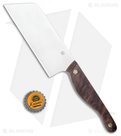 Blue Collar Blades Custom Kitchen Cleaver Walnut/Mosaic Pins (5.25" Satin) 3 Blue Collar Blades Custom Kitchen Cleaver Walnut/Mosaic Pins (5.25" Satin) - Image 3