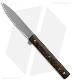 Brad Zinker Fruit Knife Liner Lock Flipper Copper Shred CF (3.75" Stonewash)