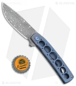 Brad Zinker FR Flipper Knife Blue Titanium (2.9" Damascus) 7 Brad Zinker FR Flipper Knife Blue Titanium (2.9" Damascus) -Benchmade Shop Brad Zinker FR Flipper Knife Blue Titanium Damascus BHQ 99354 kp bottle cap