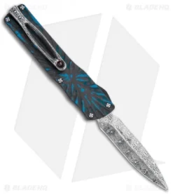 Brian Tighe Custom Small Twist Tighe Dagger OTF Blue Fat CF (2.75" Damasteel)