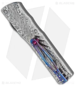 Brian Tighe Custom Small Twist Tighe Tanto OTF Damascus (2.75" Damasteel) 9 Brian Tighe Custom Small Twist Tighe Tanto OTF Damascus (2.75" Damasteel) -Benchmade Shop Brian Tighe Custom Small Twist Tighe Tanto OTF Damasteel BHQ 115796 jr side