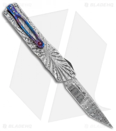 Brian Tighe Custom Small Twist Tighe Tanto OTF Damascus (2.75" Damasteel) 1 Brian Tighe Custom Small Twist Tighe Tanto OTF Damascus (2.75" Damasteel)