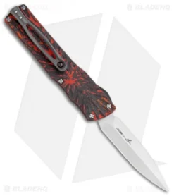 Brian Tighe Custom Small Twist Tighe Dagger OTF Red Fat CF (2.75" Satin)
