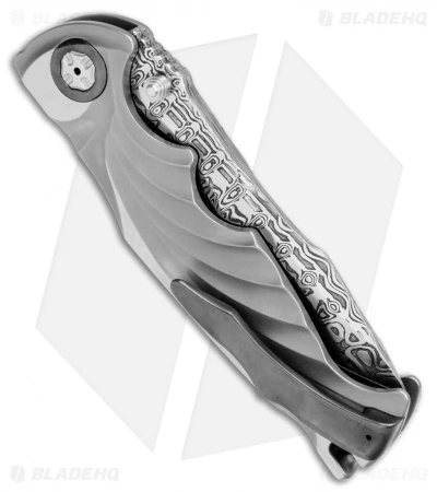 Brian Tighe Custom Tighe Breaker Recurve Automatic Knife BB Ti (4" Damasteel) 3 Brian Tighe Custom Tighe Breaker Recurve Automatic Knife BB Ti (4" Damasteel) - Image 3