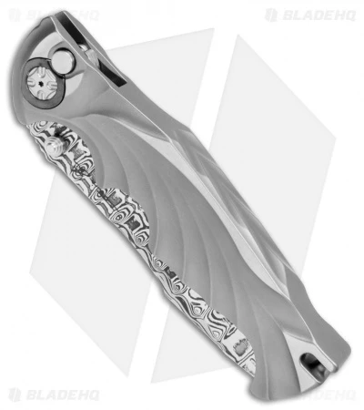 Brian Tighe Custom Tighe Breaker Recurve Automatic Knife BB Ti (4" Damasteel) 2 Brian Tighe Custom Tighe Breaker Recurve Automatic Knife BB Ti (4" Damasteel) - Image 2