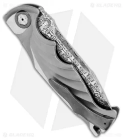 Brian Tighe Custom Tighe Breaker Clip Point Automatic Knife BB Ti (4" Damasteel) -Benchmade Shop Brian Tighe Custom Tighe Breaker Tanto BB Ti Damasteel BHQ 77982 jr side