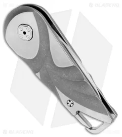 Brian Tighe Custom Tighe Nee Automatic Knife Two-Tone Titanium (1.9" Hand Satin) -Benchmade Shop Brian Tighe Custom Tighe Nee Auto TT Ti Hand Satin BHQ 77980 jr side