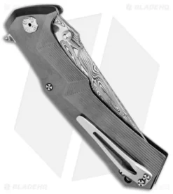 Brian Tighe Custom Tighe Tac Tanto Knife Zirconium (4" Damasteel) -Benchmade Shop Brian Tighe Custom Tighe Tac Tanto Zirconium Damasteel BHQ 71558 jr side