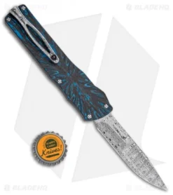 Brian Tighe Custom Twist Tighe Clip Point OTF Blue Fat CF (3.75" Damasteel) -Benchmade Shop Brian Tighe Custom Twist Tighe CP Blue Fat Carbon Damasteel BHQ 115799 jr bottlecap