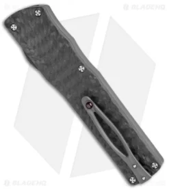 Brian Tighe Custom Twist Tighe Dagger D/A OTF Knife Carbon Fiber (3.75 Satin) 8 Brian Tighe Custom Twist Tighe Dagger D/A OTF Knife Carbon Fiber (3.75 Satin) -Benchmade Shop Brian Tighe Custom Twist Tighe Dagger Black CF Hand Satin BHQ 115784 jr side