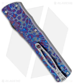 Brian Tighe Custom Twist Tighe Dagger OTF Black/Timascus (3.75" Damacore) 1 -Benchmade Shop Brian Tighe Custom Twist Tighe Dagger Black Timascus Damacore BHQ 115804 jr side