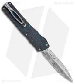 Brian Tighe Custom Twist Tighe Dagger OTF Blue Fat CF (3.75" Damasteel)