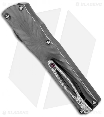 Brian Tighe Custom Twist Tighe Dagger D/A OTF Automatic Ruby (3.6" Damascus) 3 Brian Tighe Custom Twist Tighe Dagger D/A OTF Automatic Ruby (3.6" Damascus) - Image 3