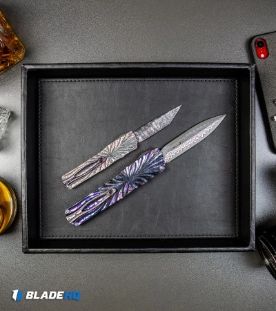 Brian Tighe Custom Twist Tighe Dagger OTF Black/Timascus (3.75" Damacore) 2 6 Brian Tighe Custom Twist Tighe Dagger OTF Black/Timascus (3.75" Damacore) 2 - Image 6