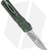 Brian Tighe Custom Twist Tighe Tanto OTF Green Fat CF (3.75" Damasteel)