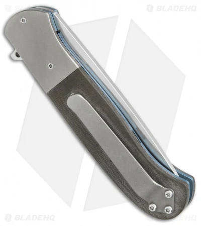 Burger Knives Custom Atlas Liner Lock Knife Black Micarta/Ti (3.125" Hand Satin) 3 Burger Knives Custom Atlas Liner Lock Knife Black Micarta/Ti (3.125" Hand Satin) - Image 3