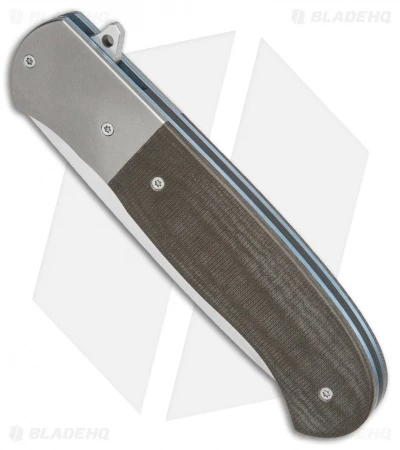 Burger Knives Custom Atlas Liner Lock Knife Black Micarta/Ti (3.125" Hand Satin) 2 Burger Knives Custom Atlas Liner Lock Knife Black Micarta/Ti (3.125" Hand Satin) - Image 2