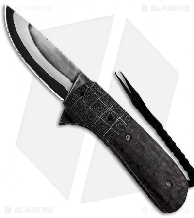 Burr Oak Knives C-MO Flipper Knife Sugilite Carbon Fiber (2.75" San Mai) 1 Burr Oak Knives C-MO Flipper Knife Sugilite Carbon Fiber (2.75" San Mai)