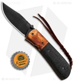 Burr Oak Knives C-MO Clip Point Knife Copper/Corvette Racing CF (2.6" Black) -Benchmade Shop Burr Oak Knives C MO Clip Point Copper Corvette Racing CF W2 BHQ 85803 jr bottlecap