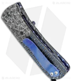 Burr Oak Knives C-MO Full Dress Knife Blue LSCF/Zombie Damascus (2.6" San Mai) 6 Burr Oak Knives C-MO Full Dress Knife Blue LSCF/Zombie Damascus (2.6" San Mai) -Benchmade Shop Burr Oak Knives C MO Full Dress Blue LSCF Zombie Damascus San Mai BHQ 77697 jr side