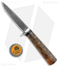 Burr Oak Drop Point Dangler Fixed Blade Knife Afzelia/Ebony (3.5" Damascus) 7 Burr Oak Drop Point Dangler Fixed Blade Knife Afzelia/Ebony (3.5" Damascus) -Benchmade Shop Burr Oak Knives DP Dangler Stabilized Afzelia Ebony BHQ 99349 jr bottlecap