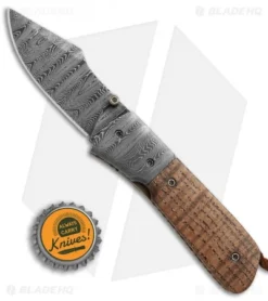 Burr Oak Knives Harpoon Mini Knife Curly Oak/Damascus (2.75" Damascus) 7 Burr Oak Knives Harpoon Mini Knife Curly Oak/Damascus (2.75" Damascus) -Benchmade Shop Burr Oak Knives Harpoon mini curly oak damascus BHQ 71614 er size