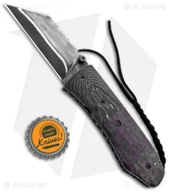 Burr Oak Knives Mini Combat Utility Knife Carbon Fiber/Sugilite (3.375" San Mai) -Benchmade Shop Burr Oak Knives Mini Combat Utility CF Sugilite San Mai BHQ 99351 jr bottlecap