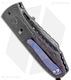 Burr Oak Knives Mini Combat Utility Knife Carbon Fiber/Sugilite (3.375" San Mai) -Benchmade Shop Burr Oak Knives Mini Combat Utility CF Sugilite San Mai BHQ 99351 jr side