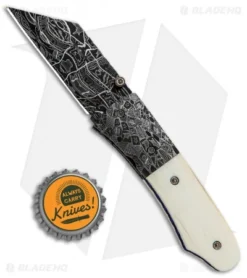 Burr Oak Knives Mini Combat Utility Knife Walrus Ivory (2.5" Mosaic Damascus) -Benchmade Shop Burr Oak Knives Mini Combat Utility Knife Walrus Ivory Mosiac Damascus BHQ 85805 jr bottlecap