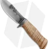 Burr Oak Knives Nessmuk Fixed Blade Wrought Iron/Curly Maple (4.6" Hamon)