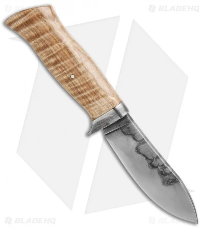 Burr Oak Knives Nessmuk Fixed Blade Wrought Iron/Curly Maple (4.6" Hamon) 2 Burr Oak Knives Nessmuk Fixed Blade Wrought Iron/Curly Maple (4.6" Hamon) - Image 2