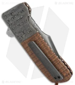 Burr Oak Knives Rule 9 Harpoon Flipper Knife Oak/Damascus (3.75" San Mai) 6 Burr Oak Knives Rule 9 Harpoon Flipper Knife Oak/Damascus (3.75" San Mai) -Benchmade Shop Burr Oak Knives Rule 9 harpoon oak damascus san mai BHQ 71613 er side