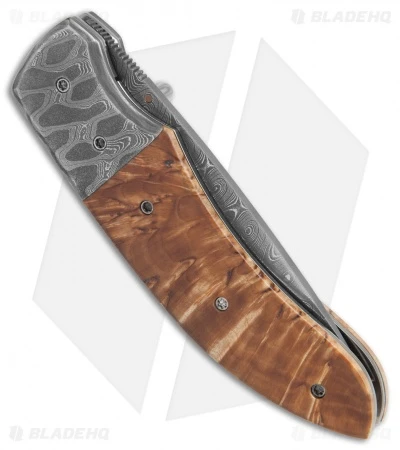 Butch Ball Custom Liner Lock Knife Damascus/Masur Birch (3.4" Damascus) 3 Butch Ball Custom Liner Lock Knife Damascus/Masur Birch (3.4" Damascus) - Image 3