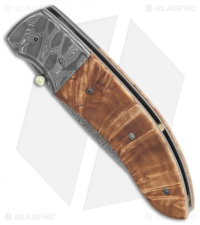 Butch Ball Custom Liner Lock Knife Damascus/Masur Birch (3.4" Damascus) 2 Butch Ball Custom Liner Lock Knife Damascus/Masur Birch (3.4" Damascus) - Image 2