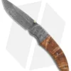 Butch Ball Custom Liner Lock Knife Damascus/Masur Birch (3.4" Damascus)