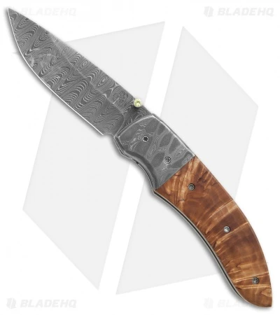 Butch Ball Custom Liner Lock Knife Damascus/Masur Birch (3.4" Damascus) 1 Butch Ball Custom Liner Lock Knife Damascus/Masur Birch (3.4" Damascus)