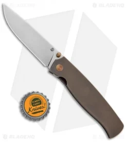 Cheburkov Knives Strizh S Liner Lock Knife Bronze Titanium (3.375" Bead Blast) -Benchmade Shop Cheburkov Knives Strizh S LL Bronze Ti BB BHQ 104771 jr bottlecap