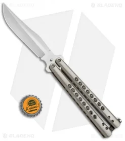 Chuck Gedraitis Knives Balisong #163 Titanium Butterfly Knife (4.25" Satin) 7 Chuck Gedraitis Knives Balisong #163 Titanium Butterfly Knife (4.25" Satin) -Benchmade Shop Chuck Gedraitis Balisong 163 Ti Butterfly BHQ 71715 jr bottlecap