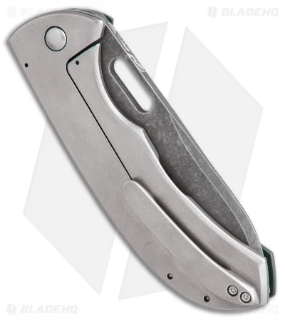 Chuck Gedraitis Bullshark Hybrid Knife Green G-10 (3.75" Acid Stonewash) 3 Chuck Gedraitis Bullshark Hybrid Knife Green G-10 (3.75" Acid Stonewash) - Image 3