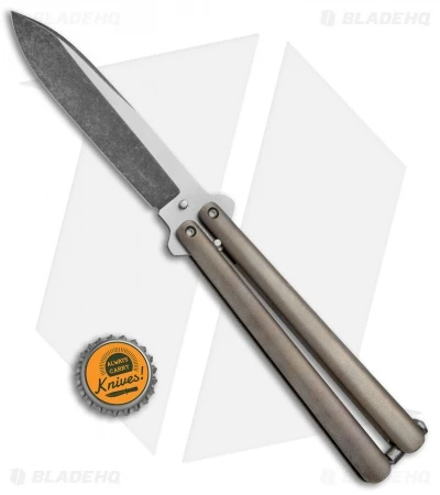 Chuck Gedraitis Custom Channel Balisong #4 Butterfly Knife Bronze Ti (Two-Tone) 4 Chuck Gedraitis Custom Channel Balisong #4 Butterfly Knife Bronze Ti (Two-Tone) - Image 4