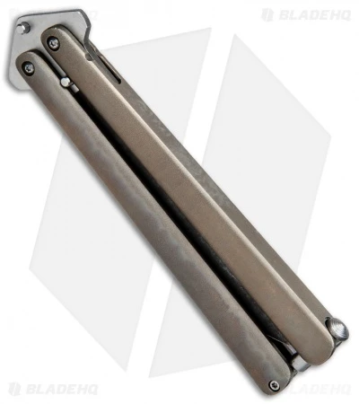 Chuck Gedraitis Custom Channel Balisong #4 Butterfly Knife Bronze Ti (Two-Tone) 2 Chuck Gedraitis Custom Channel Balisong #4 Butterfly Knife Bronze Ti (Two-Tone) - Image 2