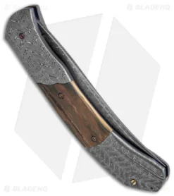 Chuck Gedraitis Custom Clever Girl Automatic Knife + Stand (3.75" Damascus) 7 Chuck Gedraitis Custom Clever Girl Automatic Knife + Stand (3.75" Damascus) -Benchmade Shop Chuck Gedraitis Custom Clever Girl Auto Damascus Mastadon BHQ 147742 jr side