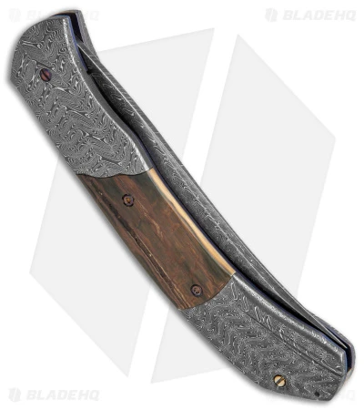 Chuck Gedraitis Custom Clever Girl Automatic Knife + Stand (3.75" Damascus) 3 Chuck Gedraitis Custom Clever Girl Automatic Knife + Stand (3.75" Damascus) - Image 3